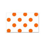 Polka Dots - Safety Orange on White Sticker (Rectangular)