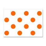 Polka Dots - Safety Orange on White Sticker A4 (10 pack)