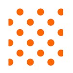 Polka Dots - Safety Orange on White Greeting Card 4.5  x 6 