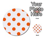 Polka Dots - Safety Orange on White Multi-purpose Cards (Round)