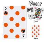 Polka Dots - Safety Orange on White Playing Cards 54 Designs