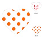Polka Dots - Safety Orange on White Playing Cards (Heart)