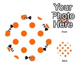 Polka Dots - Safety Orange on White Playing Cards 54 (Round)