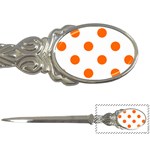 Polka Dots - Safety Orange on White Letter Opener