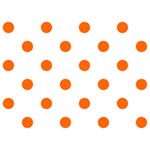 Polka Dots - Safety Orange on White Birthday Cake 3D Greeting Card (7x5)