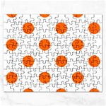 Polka Dots - Safety Orange on White Jigsaw Puzzle (Rectangular)