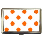 Polka Dots - Safety Orange on White Cigarette Money Case
