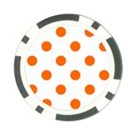 Polka Dots - Safety Orange on White Poker Chip Card Guard