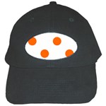 Polka Dots - Safety Orange on White Black Cap