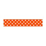Polka Dots - White on Tangelo Orange Flano Scarf (Mini)