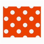Polka Dots - White on Tangelo Orange Small Glasses Cloth