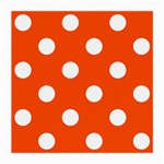 Polka Dots - White on Tangelo Orange Medium Glasses Cloth