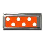 Polka Dots - White on Tangelo Orange Superlink Italian Charm (9mm)