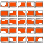 Polka Dots - White on Tangelo Orange 9mm Italian Charm (25 pack)