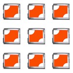 Polka Dots - White on Tangelo Orange Mega Link Italian Charm (9 pack)