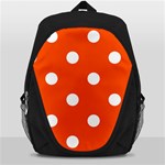 Polka Dots - White on Tangelo Orange Backpack Bag
