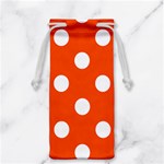 Polka Dots - White on Tangelo Orange Jewelry Bag