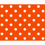 Polka Dots - White on Tangelo Orange Collage 8  x 10 