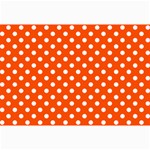 Polka Dots - White on Tangelo Orange Collage 12  x 18 