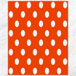 Polka Dots - White on Tangelo Orange Canvas 11  x 14 