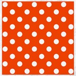 Polka Dots - White on Tangelo Orange Canvas 12  x 12 