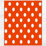Polka Dots - White on Tangelo Orange Canvas 20  x 24 