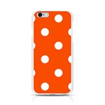Polka Dots - White on Tangelo Orange Apple iPhone 6/6S Silicone Case (Transparent)