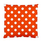 Polka Dots - White on Tangelo Orange Standard Cushion Case (Two Sides)