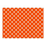 Polka Dots - White on Tangelo Orange Double Sided Flano Blanket (Mini)