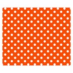 Polka Dots - White on Tangelo Orange Double Sided Flano Blanket (Small)