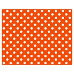 Polka Dots - White on Tangelo Orange Double Sided Flano Blanket (Medium)