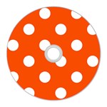 Polka Dots - White on Tangelo Orange CD Wall Clock