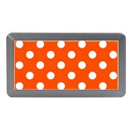 Polka Dots - White on Tangelo Orange Memory Card Reader (Mini)