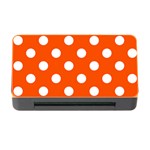 Polka Dots - White on Tangelo Orange Memory Card Reader with CF