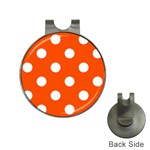 Polka Dots - White on Tangelo Orange Golf Ball Marker Hat Clip