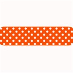 Polka Dots - White on Tangelo Orange Medium Bar Mat