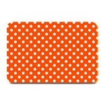 Polka Dots - White on Tangelo Orange Plate Mat