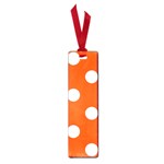 Polka Dots - White on Tangelo Orange Small Book Mark