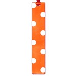 Polka Dots - White on Tangelo Orange Large Book Mark