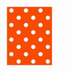 Polka Dots - White on Tangelo Orange Small Garden Flag (Two Sides)