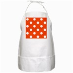 Polka Dots - White on Tangelo Orange BBQ Apron