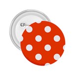 Polka Dots - White on Tangelo Orange 2.25  Button