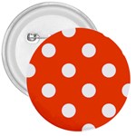 Polka Dots - White on Tangelo Orange 3  Button