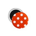 Polka Dots - White on Tangelo Orange 1.75  Magnet