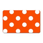 Polka Dots - White on Tangelo Orange Magnet (Rectangular)