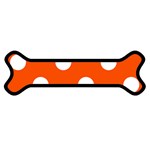 Polka Dots - White on Tangelo Orange Magnet (Dog Bone)