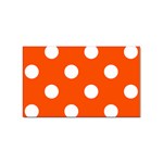 Polka Dots - White on Tangelo Orange Sticker Rectangular (10 pack)
