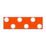 Polka Dots - White on Tangelo Orange Sticker Bumper (100 pack)
