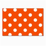 Polka Dots - White on Tangelo Orange Postcard 4  x 6 