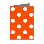Polka Dots - White on Tangelo Orange Mini Greeting Card